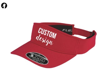 Flexfit Comfort Fit Visor with Your Text or Logo - Custom Visors - Sport Visor - Unisex - Flexfit Hats - Heat Vinyl Print