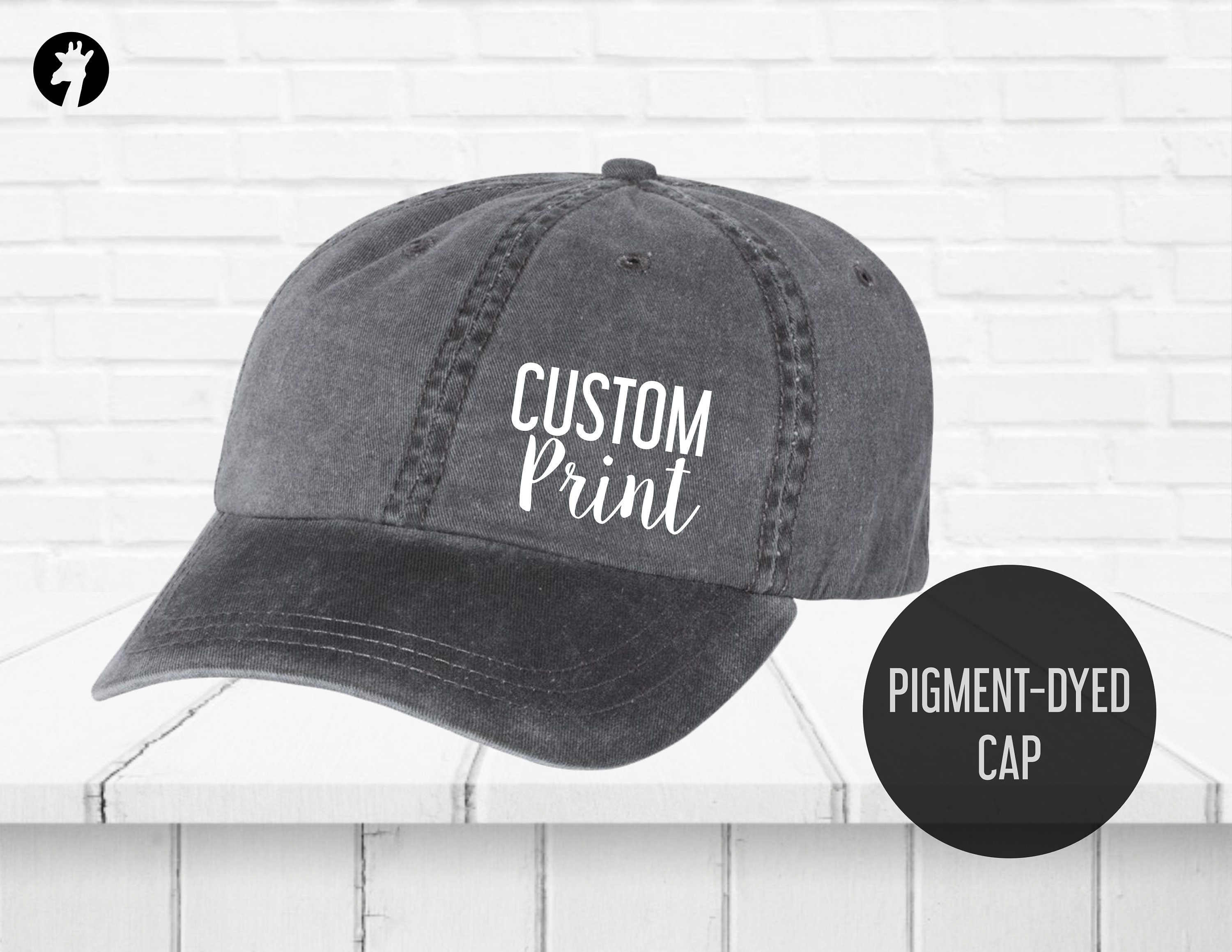 Custom Printed Dad Hat - Pigment-Dyed Cap - Baseball Cap - Dad Hats - Unisex Hats- Custom Hat for Women -Heat Vinyl Print