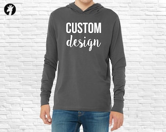 Custom Shirt - Personalized Hooded T shirts with Text, Graphic, Logo or Photo