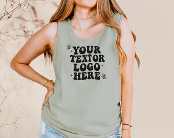Custom Comfort Colors® Tank Top for Women Personalized Heavyweight Garment Dyed Vintage Wash Tee Gift for Her Summer Graphic Unisex