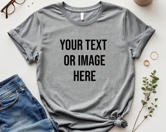 Custom Shirt, Personalized Tee with Text, Photo or Logo, Unisex Tshirt, Triblend, Soft, Comfortable, Bulk Pricing, Wholesale