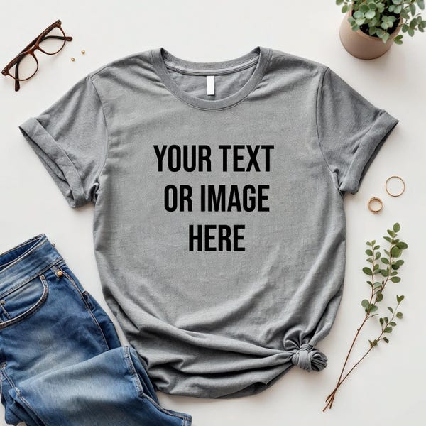 Custom Shirt, Personalized Tee with Text, Photo or Logo, Unisex Tshirt, Triblend, Soft, Comfortable, Bulk Pricing, Wholesale