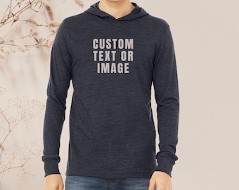 Custom Shirt - Personalized Hooded T shirts with Text, Graphic, Logo or Photo