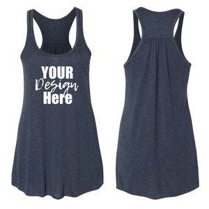 Custom Tank Top Personalized Flowy Racerback Tank Top with Your Text, Logo, Graphic or Photo image 2