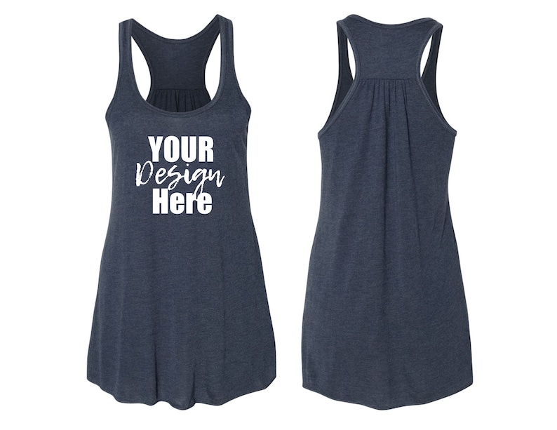 Custom Tank Top Personalized Flowy Racerback Tank Top with Your Text, Logo, Graphic or Photo image 2