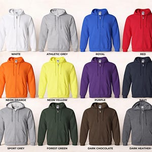 Custom Logo Full Zip Hoodie for Men and Women | Personalized Sweatshirt | Business, Team & Event Apparel | Custom Printed hoodies image 7