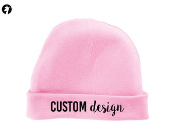 Custom Baby Beanie Cap | Baby Beanies | Personalized Kids Hats | Custom Baby Clothing | Baby Accessories | Print your text or graphic