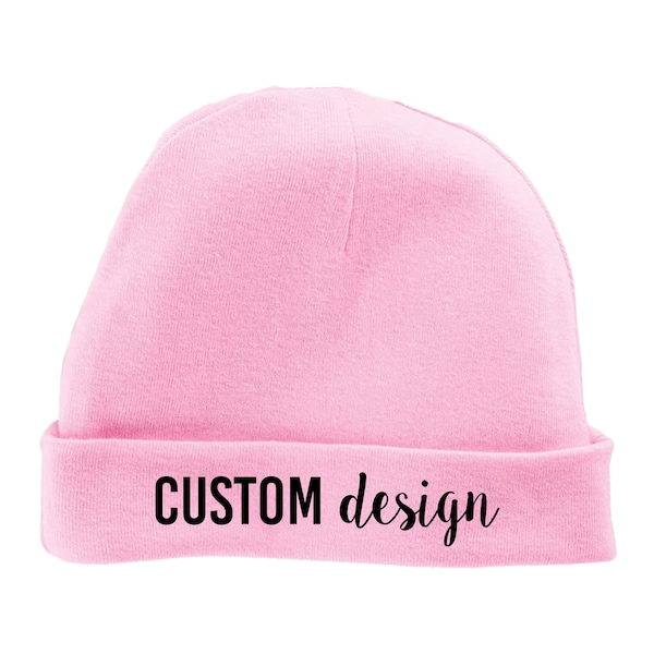 Custom Baby Beanie Cap | Baby Beanies | Personalized Kids Hats | Custom Baby Clothing | Baby Accessories | Print your text or graphic