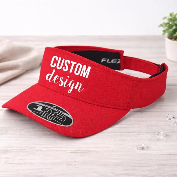 Custom Visor, Personalized with your Text, Team Logo or Image, Sports, Golf, Tennis, Unisex, FlexFit®