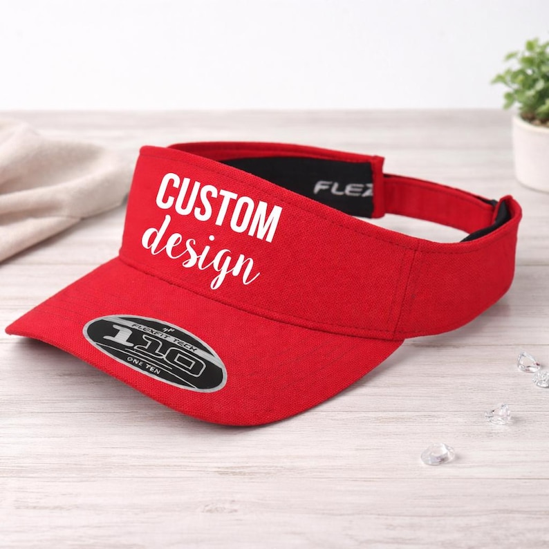 Custom Visor, Personalized with your Text, Team Logo or Image, Sports, Golf, Tennis, Unisex, FlexFit® zdjęcie 1