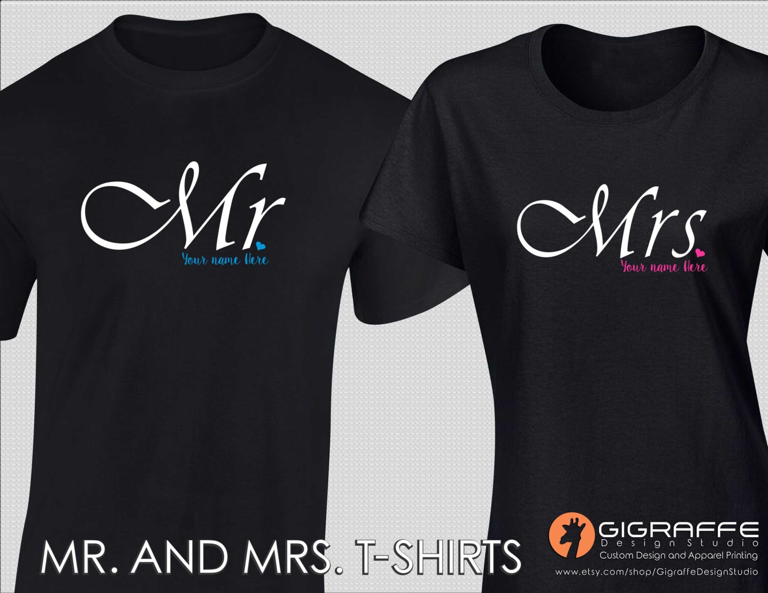 Set of Mr. and Mrs. T-shirts / Custom t-shirts / Custom | Etsy
