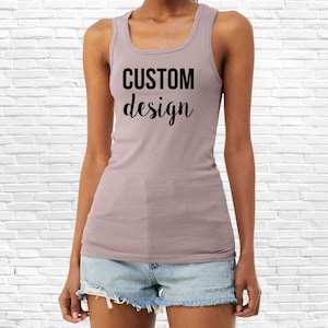 Custom Shirts - Personalized Rib Tank Tops for Any Occasion with Text and Graphics
