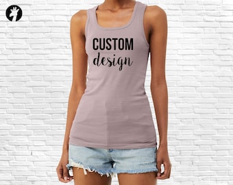 Custom Shirts - Personalized Rib Tank Tops for Any Occasion with Text and Graphics