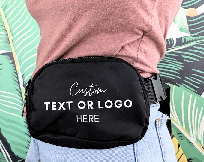Custom Fanny Pack, Personalized Logo Hip Bag for Men and Women, Travel, Bridal Party, Company Swag