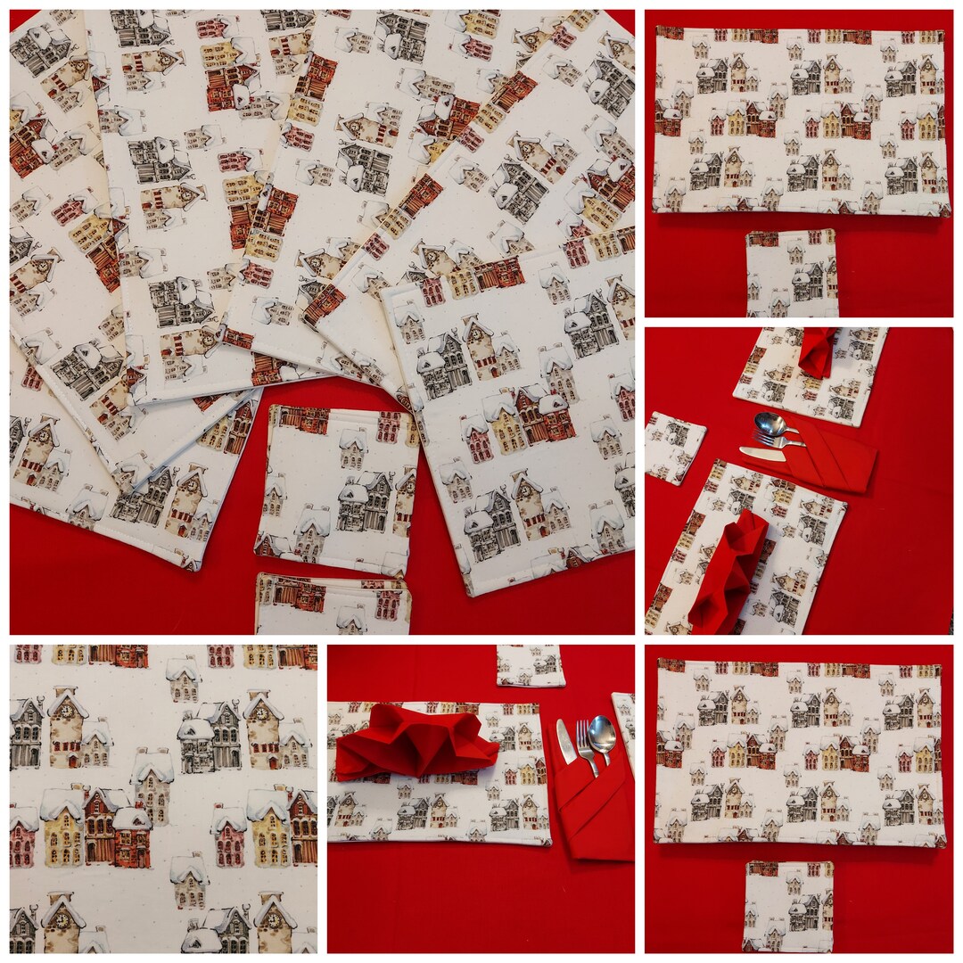 Christmas Table Mats and Coasters Christmas Place Settings Holiday Mats