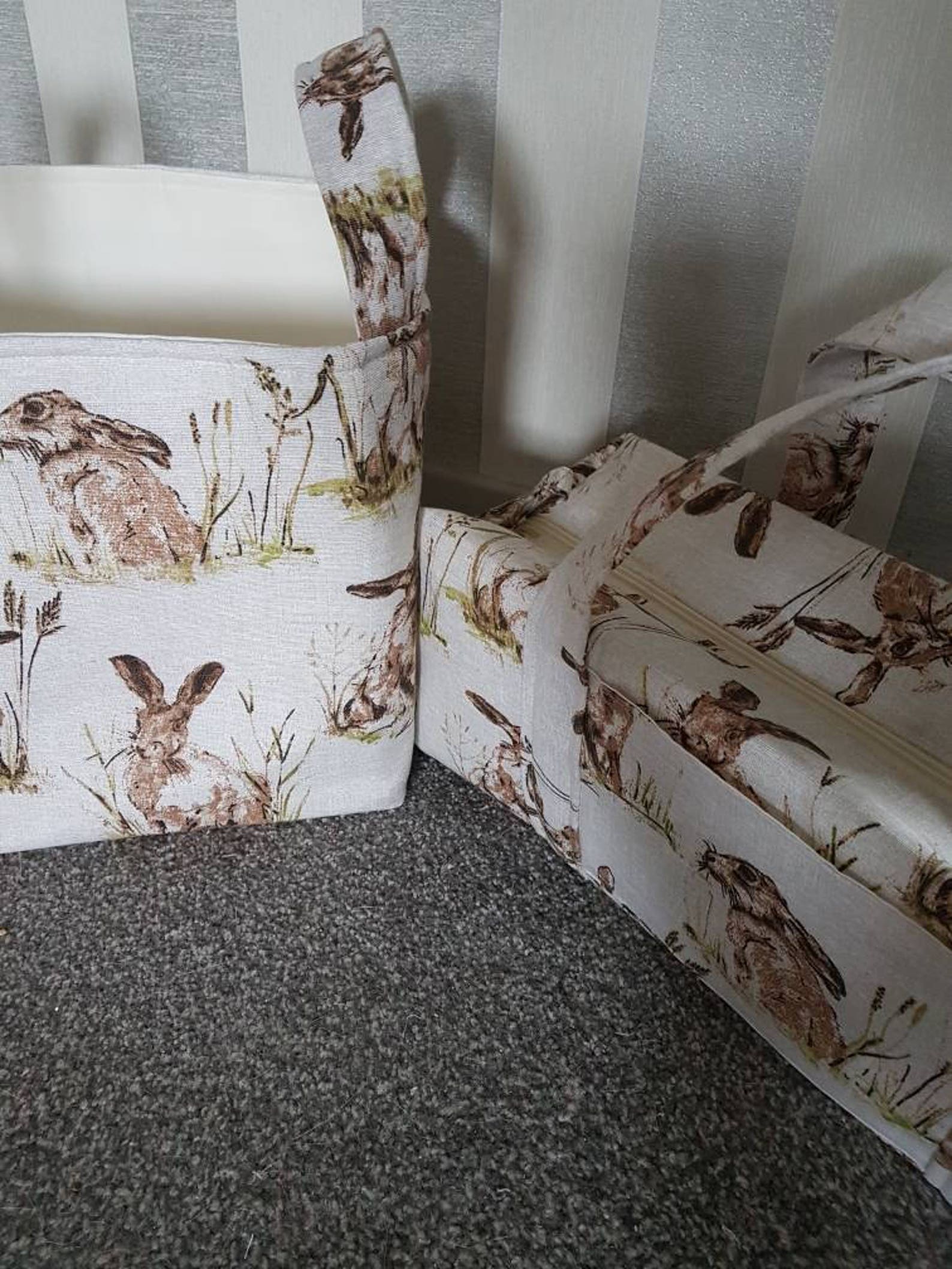 Large Knitting Bag and Matching Storage Basket. Countryside Etsy UK