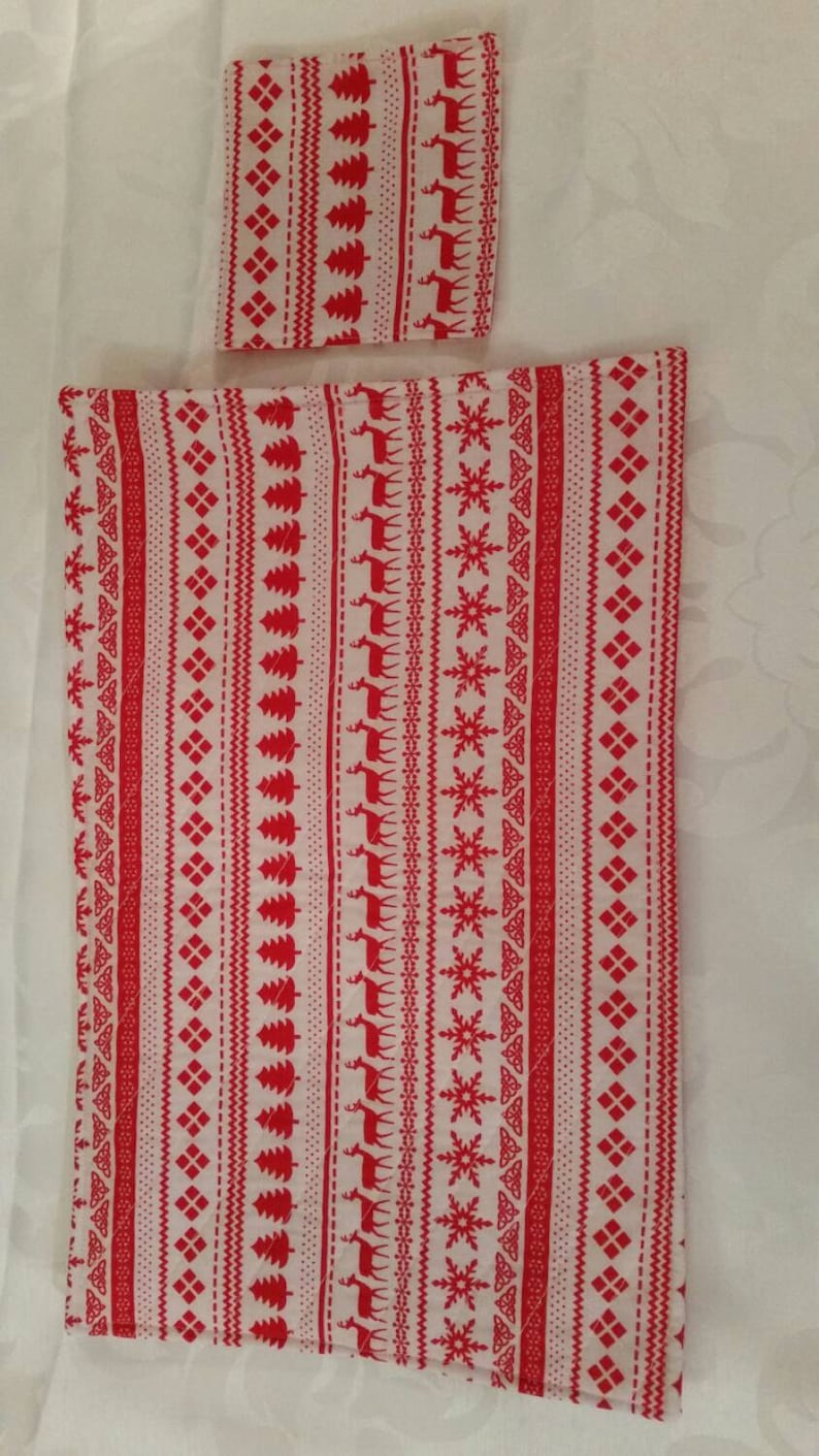 Christmas Placemats and Coasters Bright Red/White Etsy