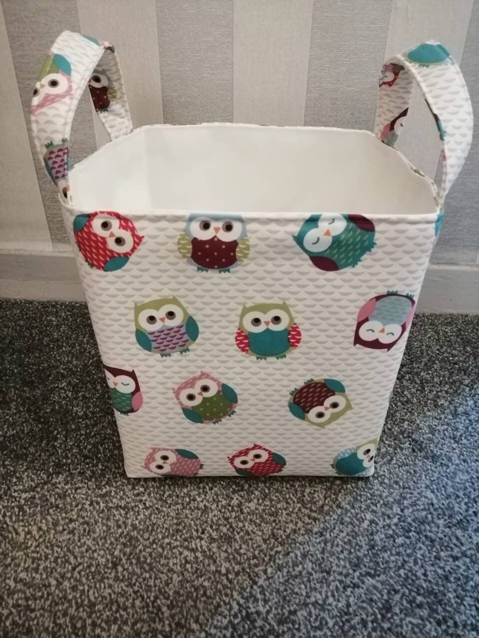 Panier De Rangement En Tissu-Rangement Pour Enfants-Rangement Jouets-Rangement Pépinière-Fryettes Hiboux Multicolores-Panier Jouets-Panier À Linge