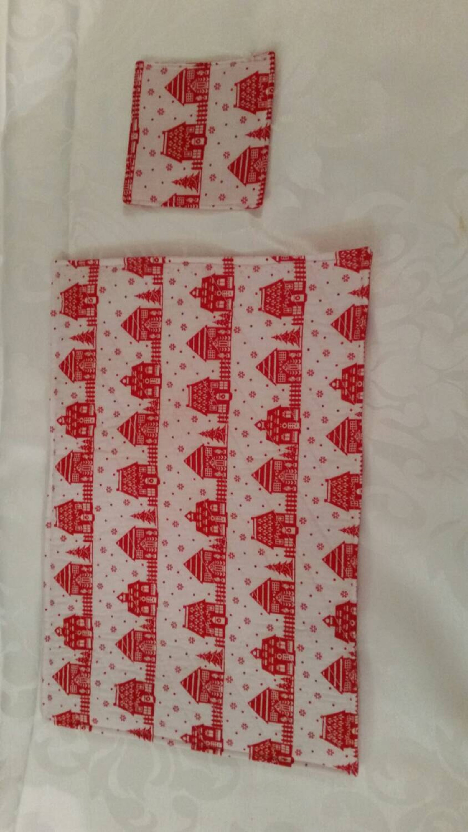 Christmas Placemats and Coasters Bright Red/white Etsy UK