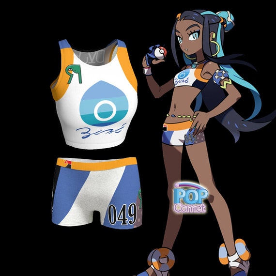 Nessa Cosplay Pokemon Sword Shield Nessa Cosplay Set Nessa Cosplay Top Nessa Cosplay Shorts Pokemon