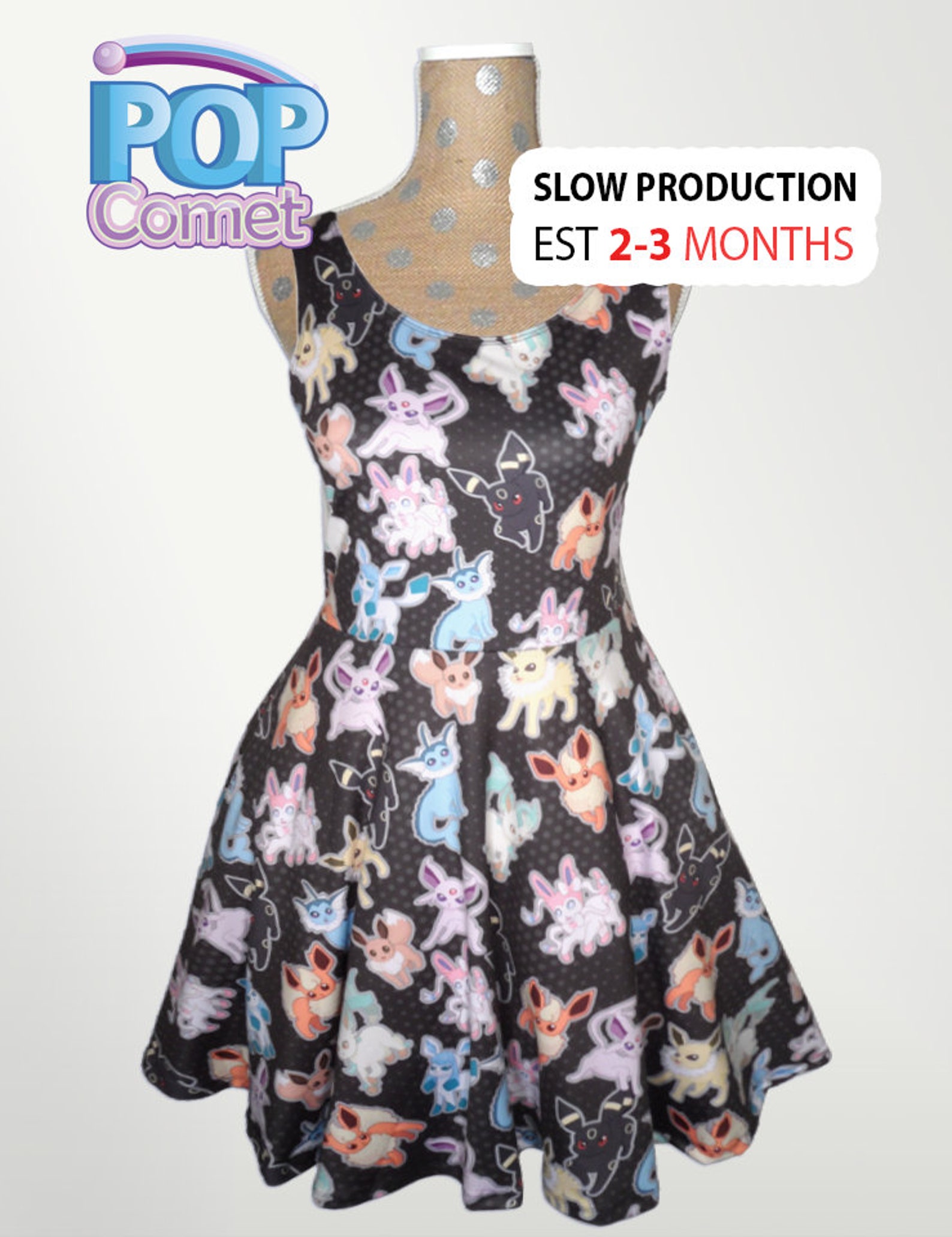 Eeveelution Dress Pokemon Inspired Eevee Skater Dress - Etsy UK