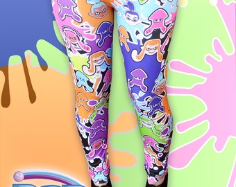 Splatoon Inspired Leggings Inkling leggings Squid Kid Nintendo Printed Leggings *MADE 2 ORDER* Sz XS through 3XL