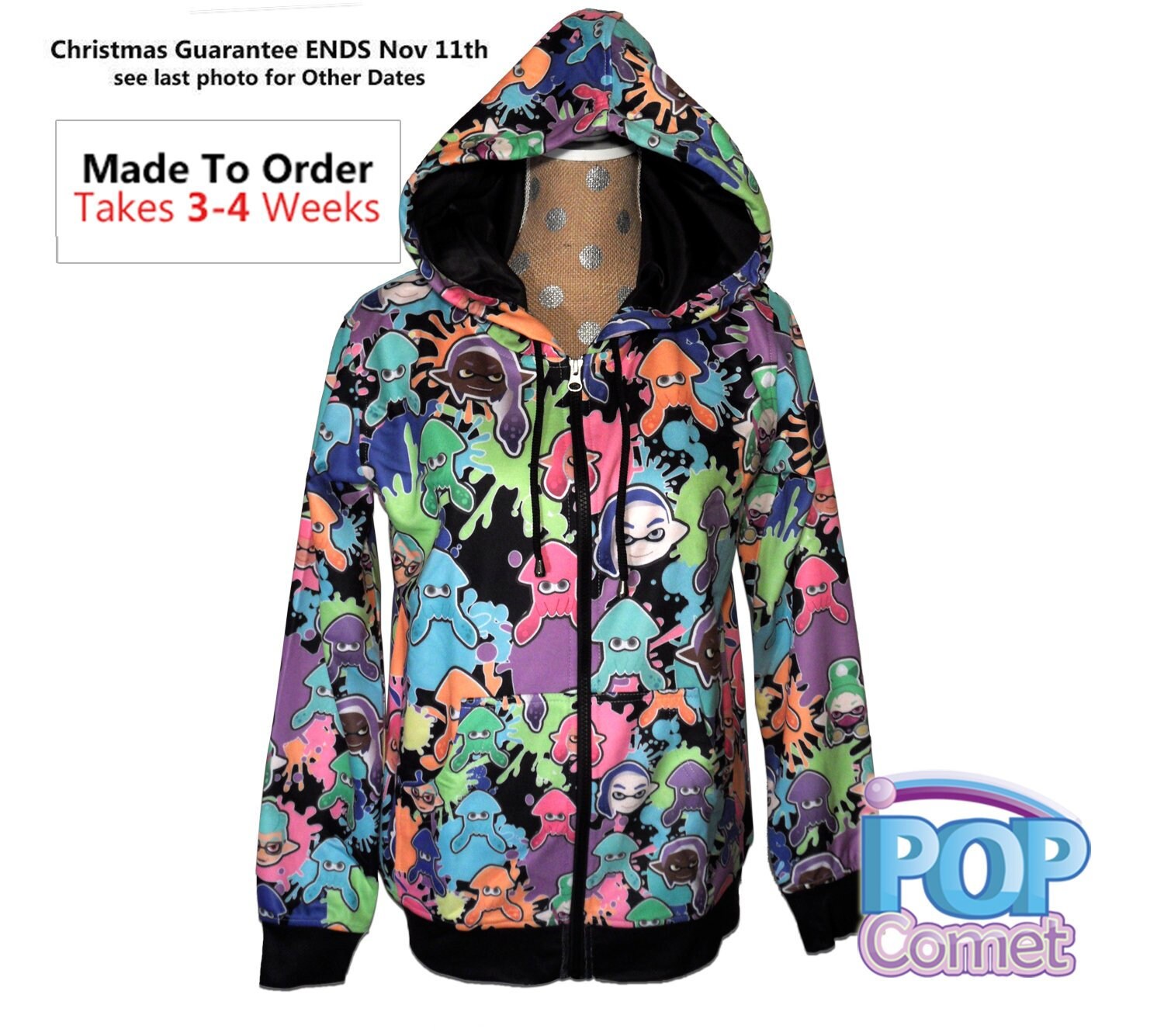 Splatoon 2 Inspired Hoodie Zip up Jacket Or Pull Over Hoodie Etsy