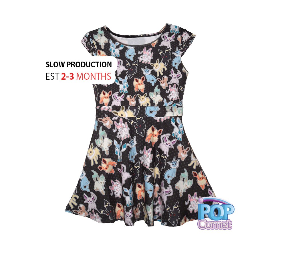 Eeveelution Kids Size Dress Pokemon Inspired Eevee Girls Dress Etsy