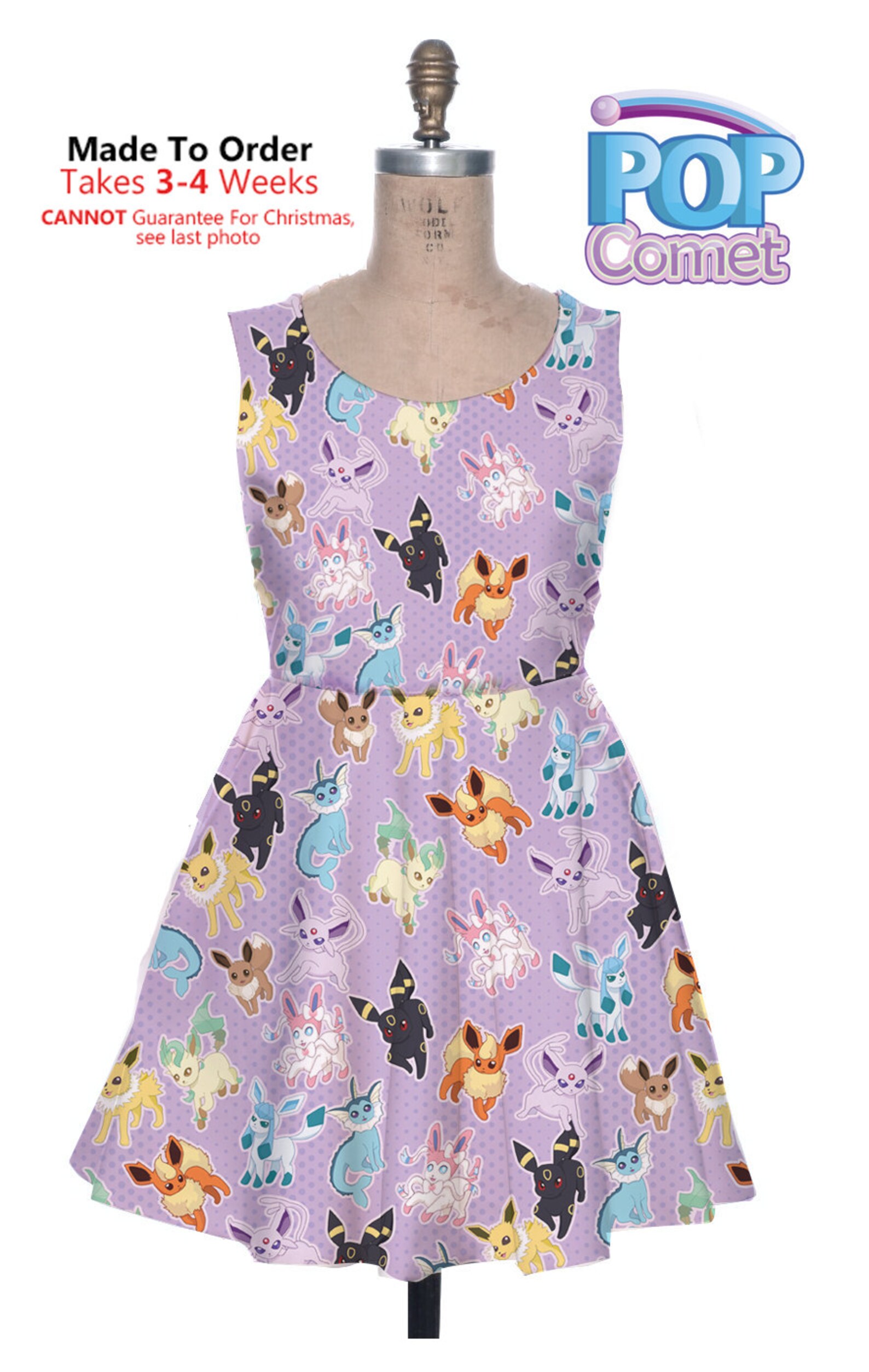 Eeveelution Dress Pokemon Inspired Eevee Skater Dress | Etsy UK