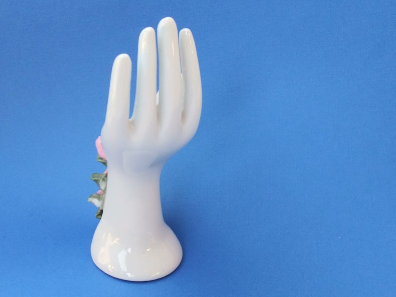 U Vintage Ring Holder Porcelain Hand Vase