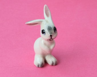 Vintage Rabbit Figurine White Bunny Signed Hagen Renaker