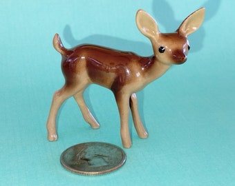 Vintage Deer Figurine Hand Painted Fine Porcelain By Hagen Renaker