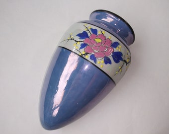 Vintage Wall Pocket Ceramic Luster Ware Wall Decor Planter Hand Painted Made In Japan. B