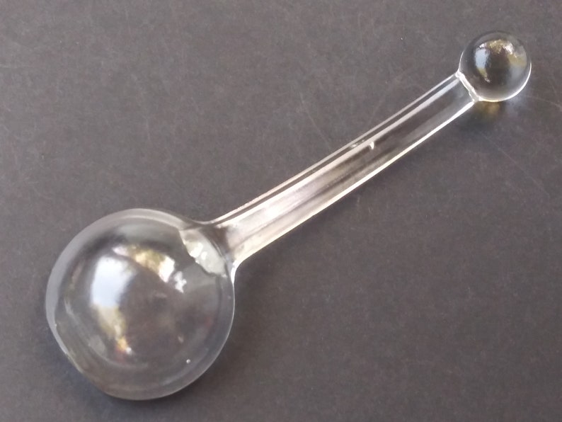 Vintage Glass Spoon Small Candle Wick Serving Spoon Glass Etsy