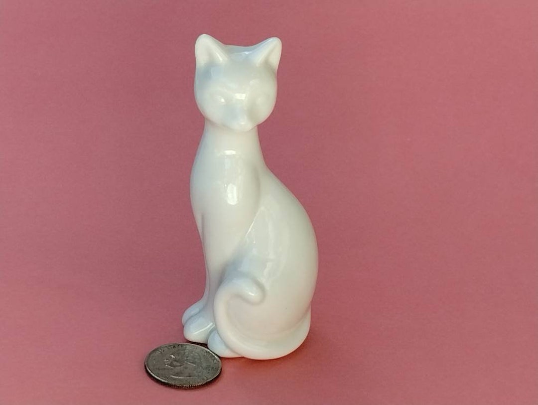 Vintage Cat Figurine Porcelain. EF Etsy