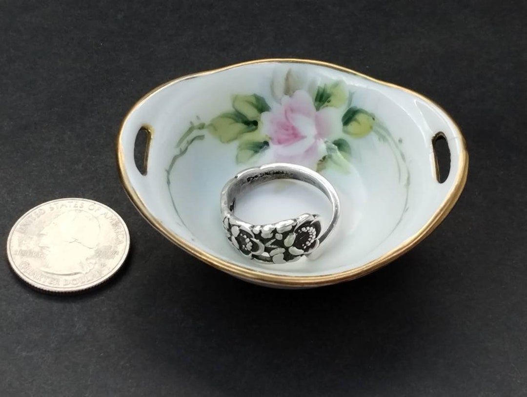 Vintage Jewelry Dish Porcelain Rose Ring Dish Hand Painted Nippon Japan. 1 Etsy