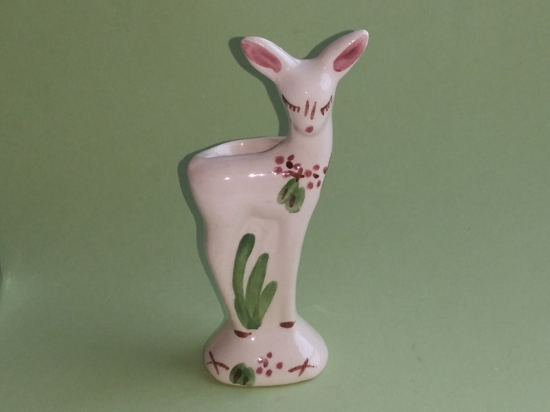 Vintage Deer Vase Mid Century Modern Pottery 1950's Rio Honda Etsy