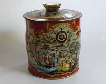 Vintage Tin Canister Nautical Tin Made In England