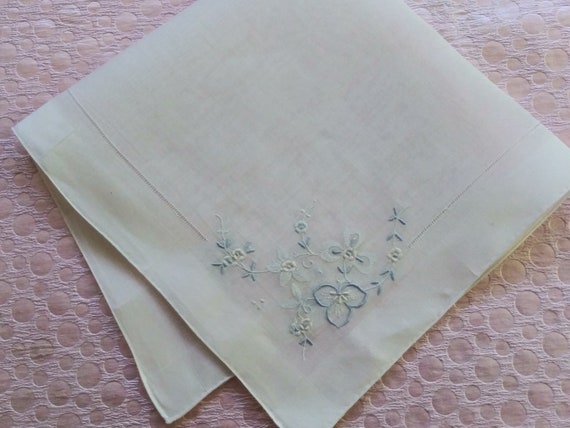 Vintage Hankie Something Blue Wedding Hankie. F - image 1