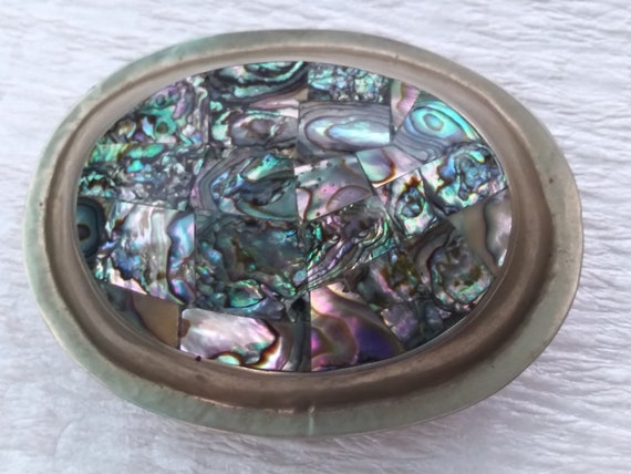 Vintage Jewelry Box With Inlaid Abalone Shell - image 3