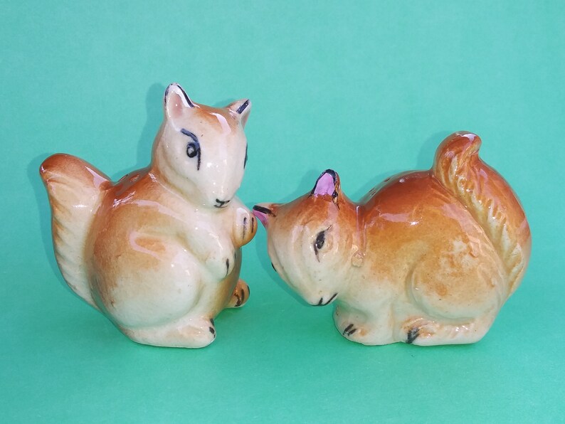 Vintage Salt and Pepper Shakers Squirrel Figurines. X Etsy