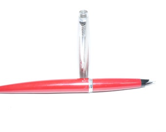 Vintage Parker 45 Fountain Pen Red Plastic body Squeeze converter USA