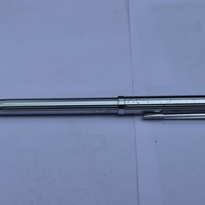 Vintage Waterman Ballpoint Pen Cap twist Metal brushed chrome body France