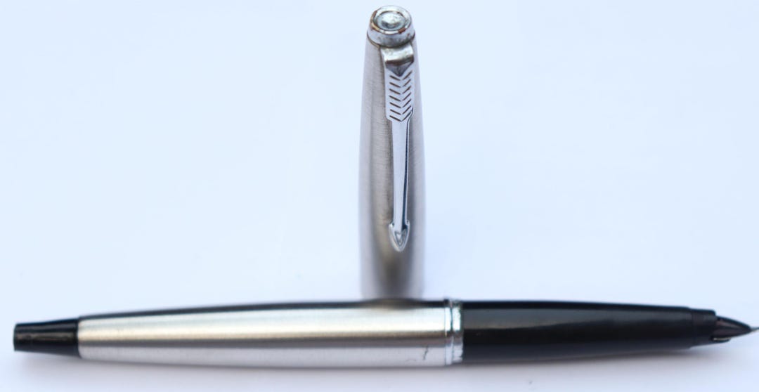 Vintage Parker 45 Flighter Fountain Pen, Brushed Chrome, Medium Nib - Etsy