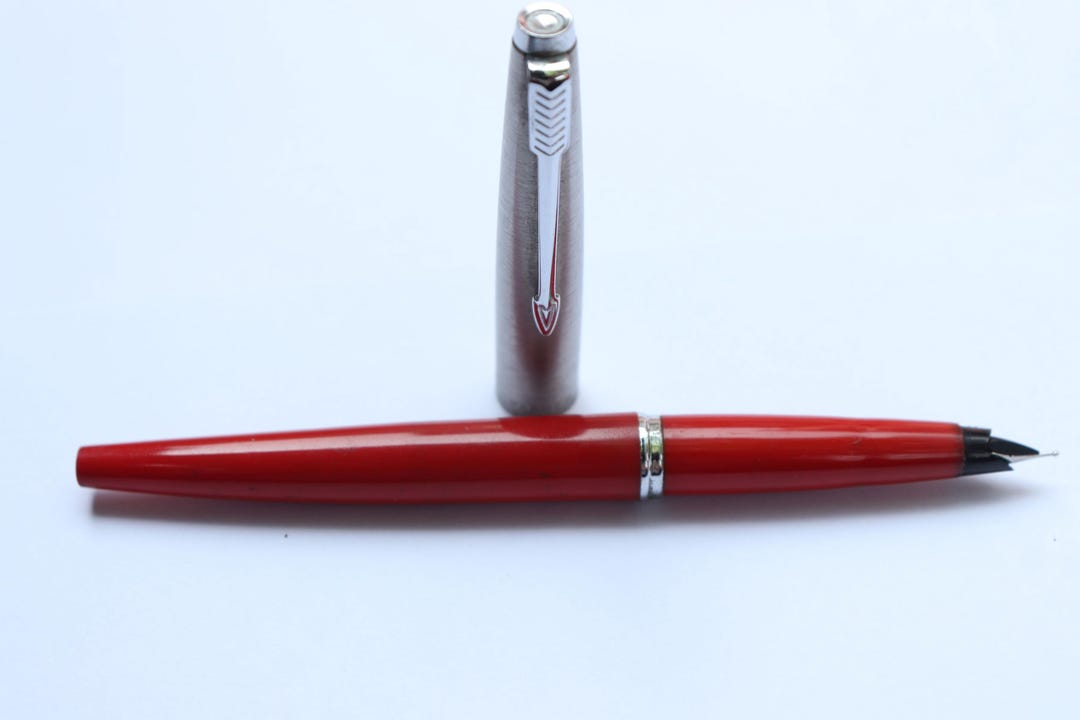 Vintage Parker 45 Fountain Pen Red Plastic Body Fine Steel Nib SA - Etsy