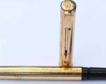 Vintage Waterman Fountain pen Gold electro plated body Fine NIb France