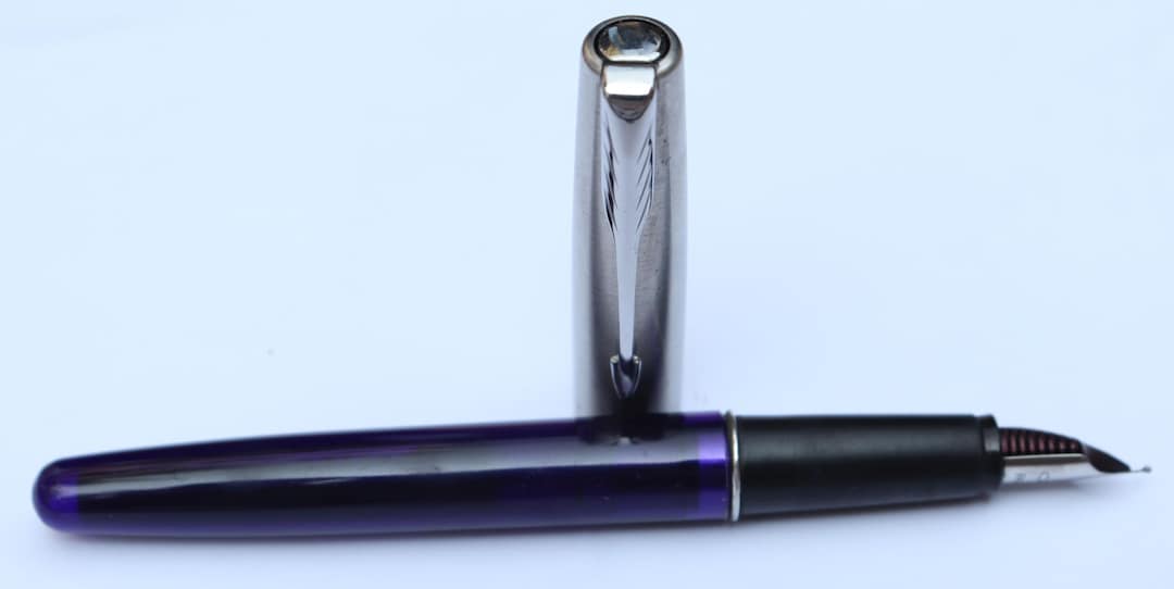 パーカー フロンティア 万年筆 透明ブルーボディ スライダーピストン