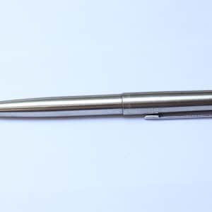Vintage Parker 15 Ballpoint Pen Metal brushed chrome body Cap press France