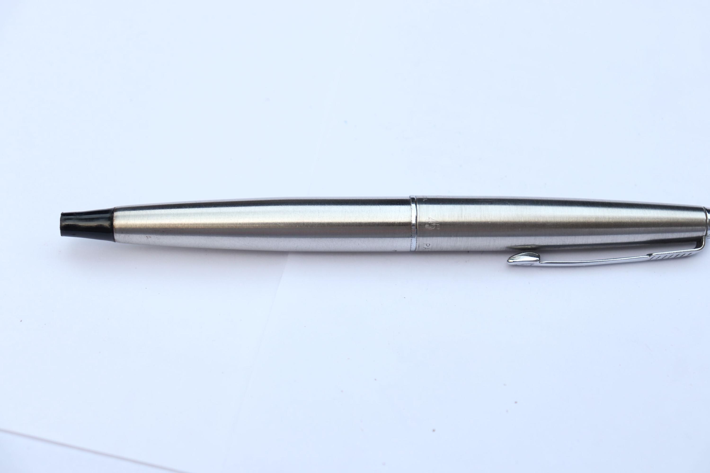 Vintage Parker 45 Flighter Fountain Pen, Brushed Chrome, Medium Nib - Etsy