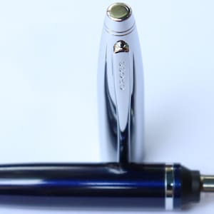 Cross Calais Ballpoint Pen Blue lacquer body Chrome Trim